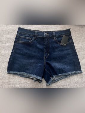 Joe's Jeans Dark Blue Frayed Hem Denim Shorts